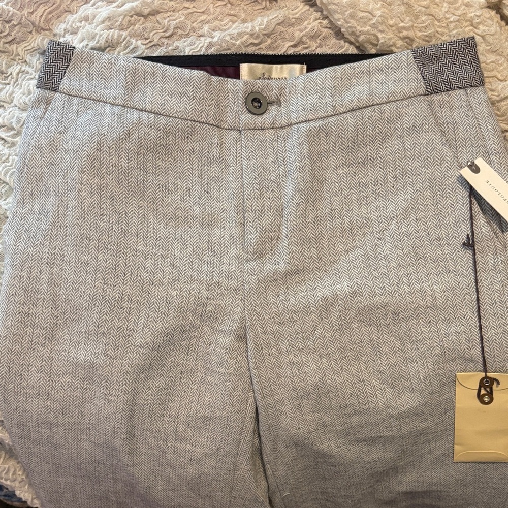 Elevenses Gray Herringbone Trousers